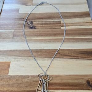 Fossil Silver 3 Key Pendant Necklace - 12"